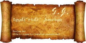 Igyártó Jusztus névjegykártya